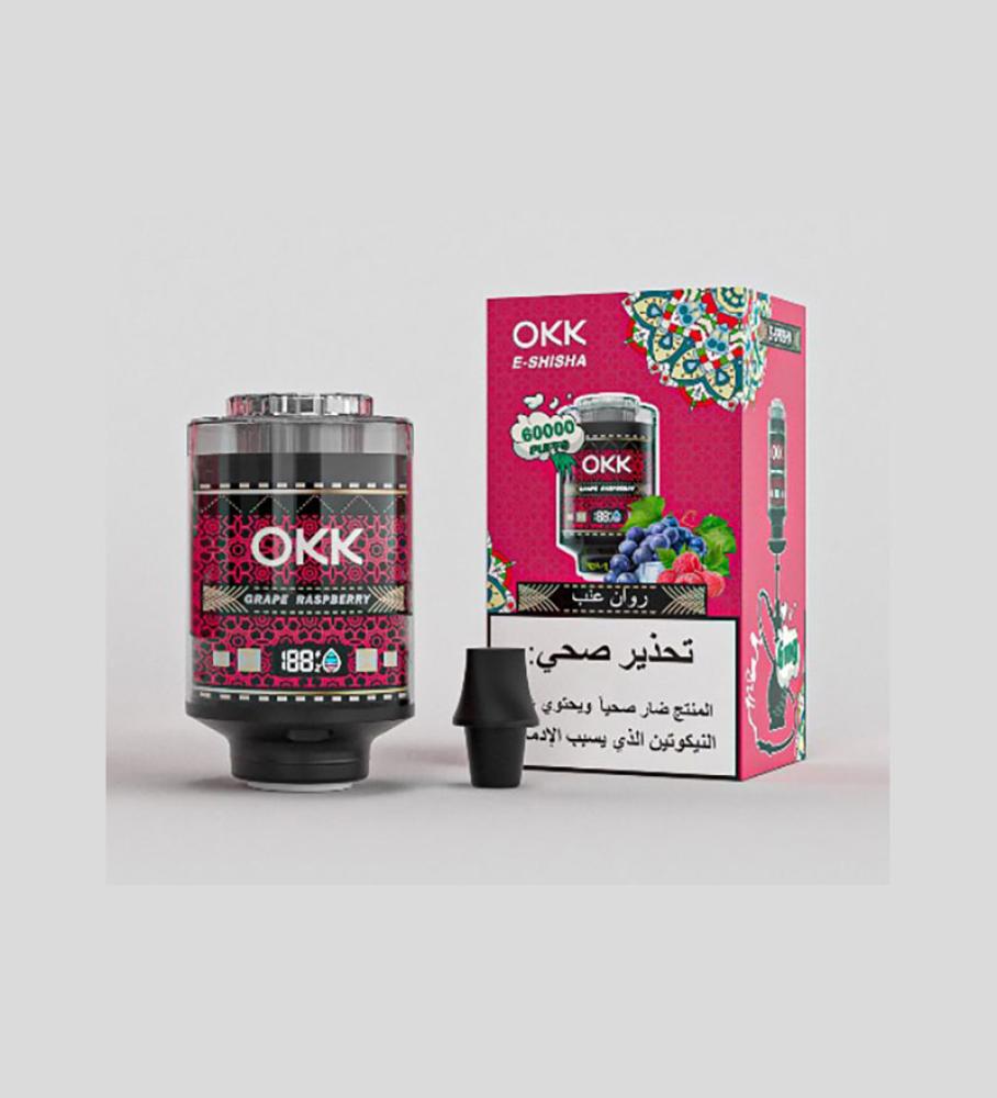 شيشة الكترونية 60000 الف سحبة نكهة  روان عنبOKK E-Shisha –