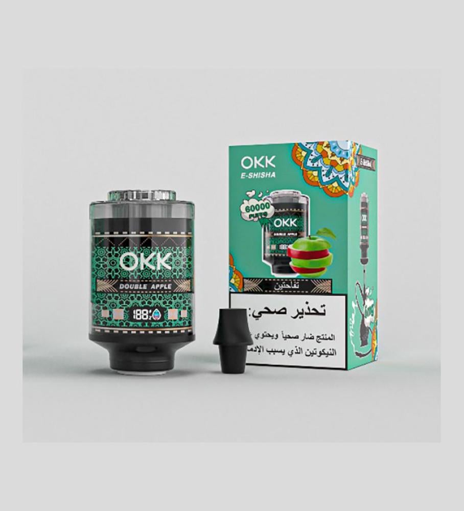 شيشة الكترونية 60000 الف سحبة نكهة  تفاحتين  OKK E-Shisha –