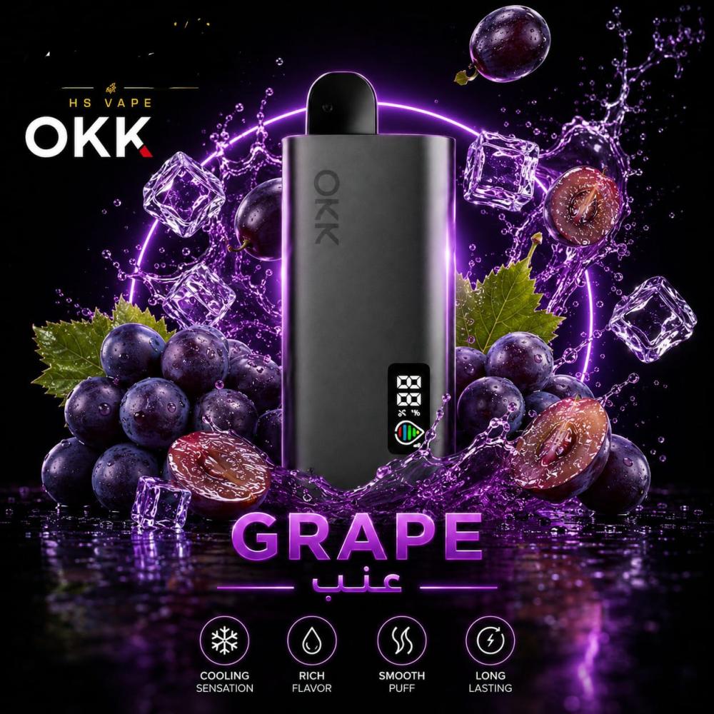 سحبة اوك 35 ألف موشة نكهة عنب بارد - OKK 35,000 Puffs Grape