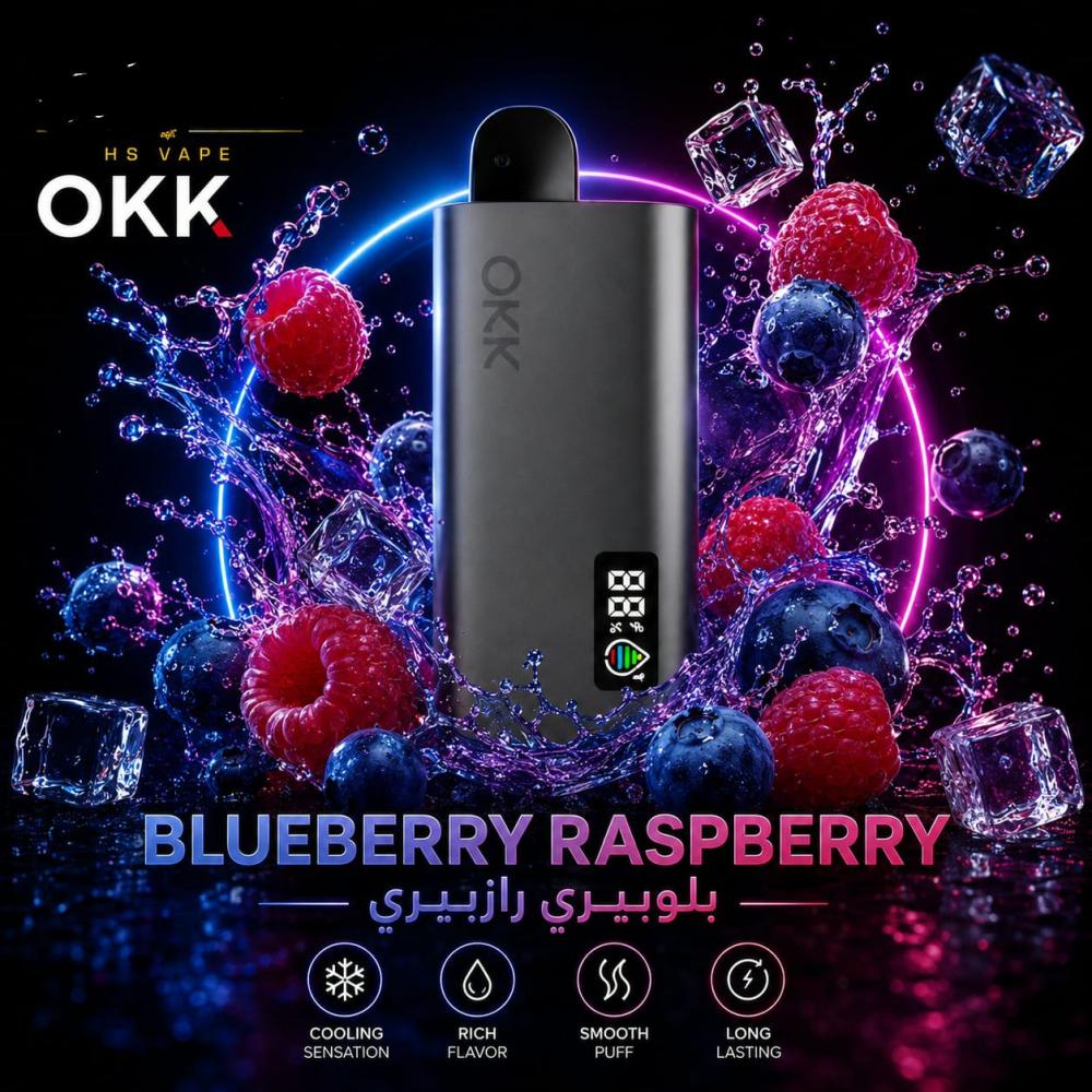 فيب سحبة اوك 35 ألف موشة نكهة بلوبيري رازبيري - OKK Vape 35,000 Puffs Blueberry Raspberry
