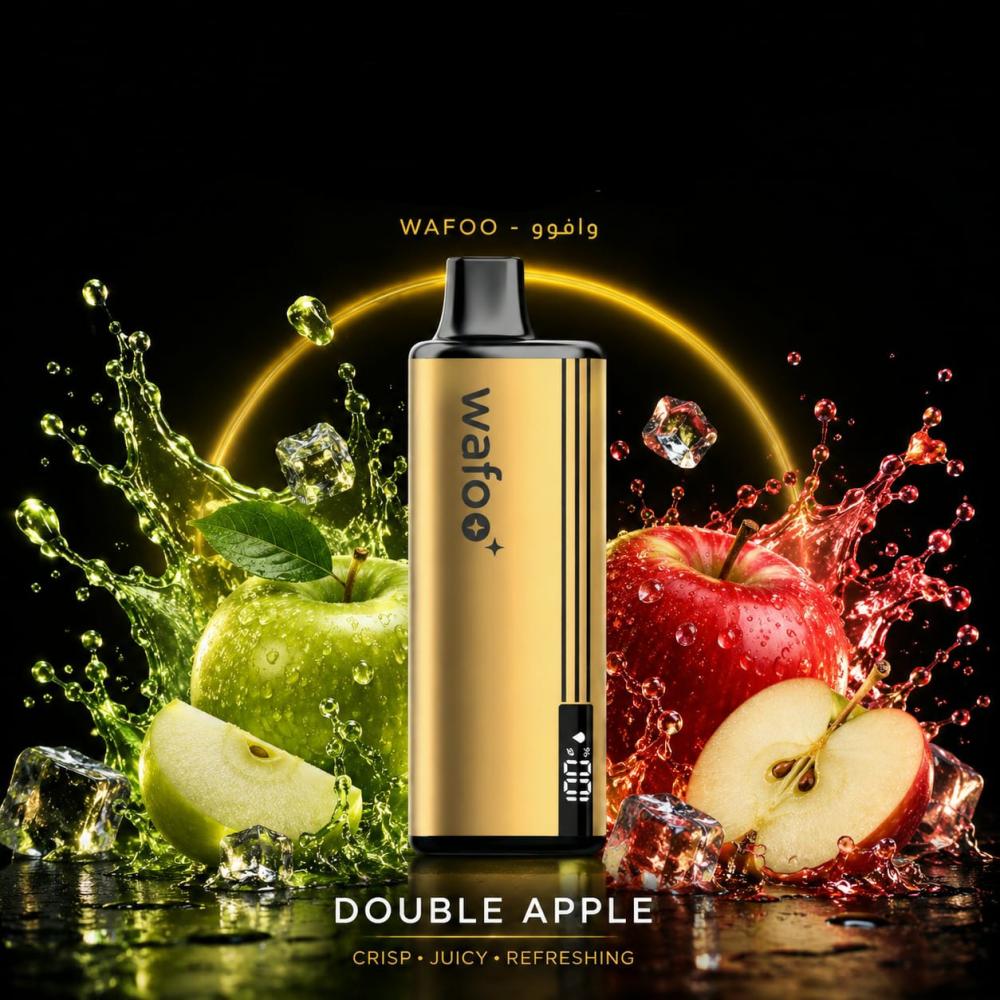 فيب سحبة وافو 16 ألف موشة نكهة تفاحتين - WAFOO 16000 Puffs Double Apple
