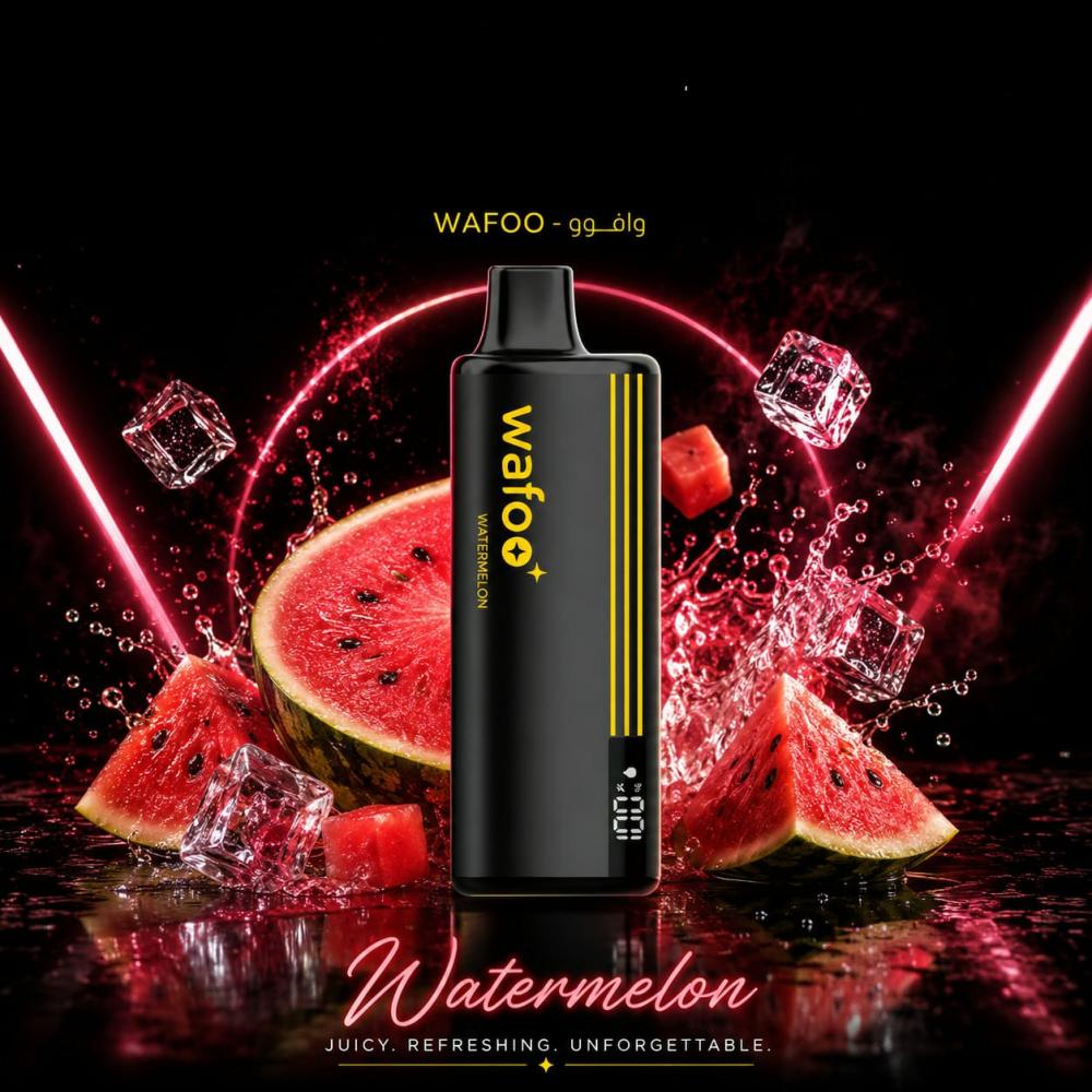 فيب سحبة وافو 16 ألف موشة نكهة بطيخ - WAFOO 16000 Puffs Watermelon