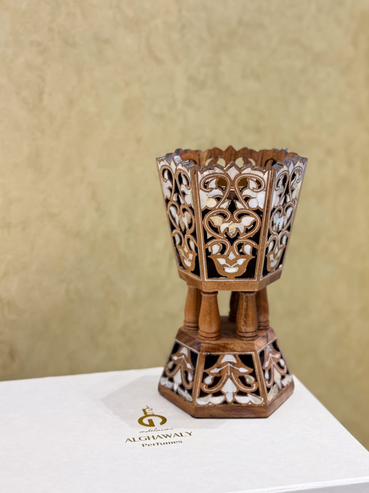 Wooden Mabkhara IN-مبخرة خشبية 1