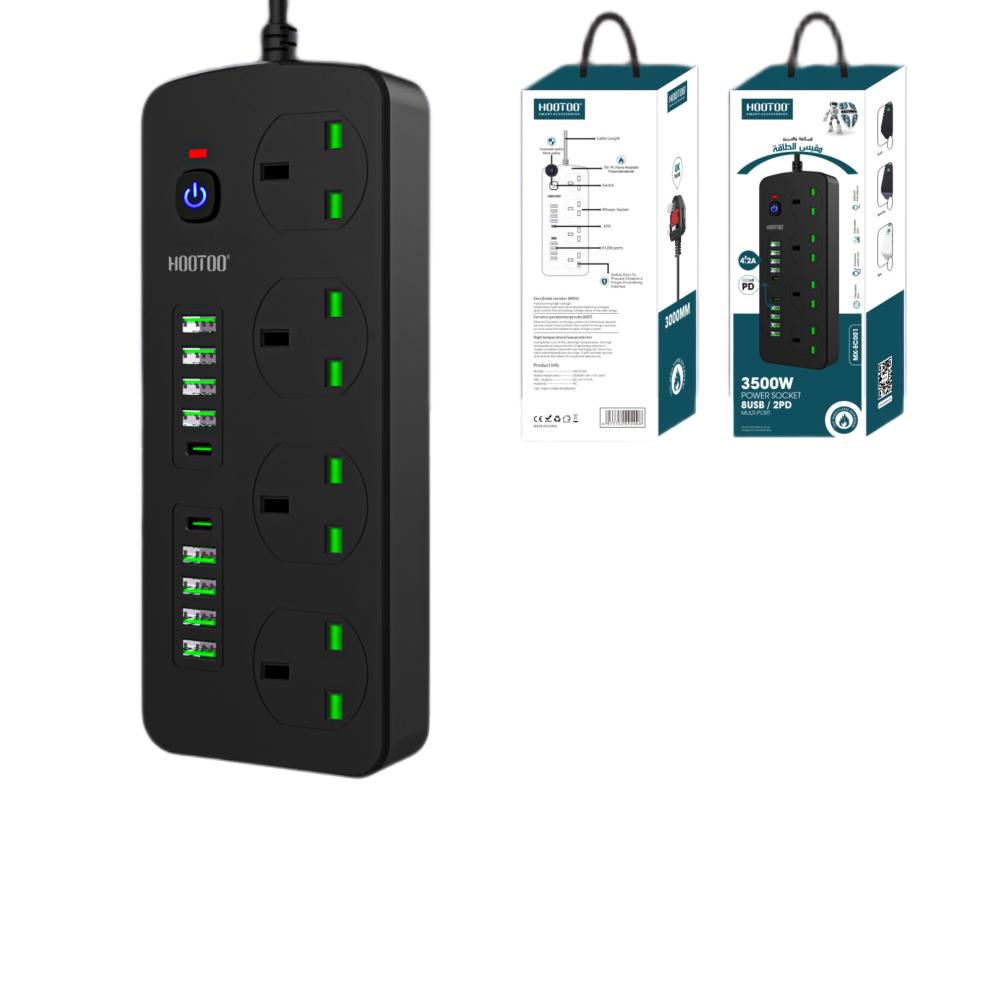 توصيلة كهرباء حديثة مع منافذ شحن الجوال الموديل : MX-EC001 3500 واط